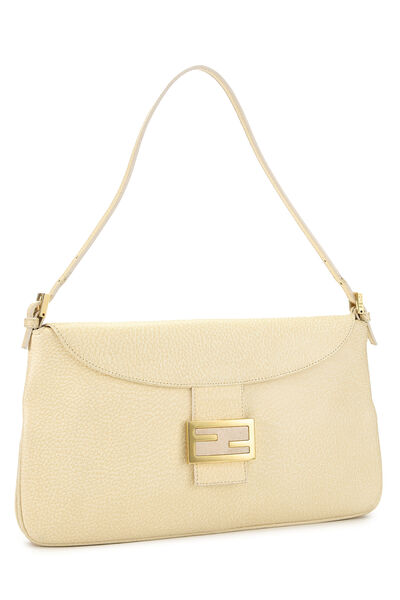Beige Calfskin Shoulder Bag, , large