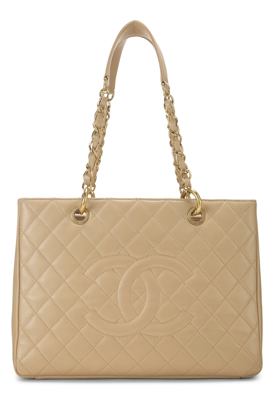 Beige Quilted Caviar Grand Shopping Tote (GST), , large image number 0