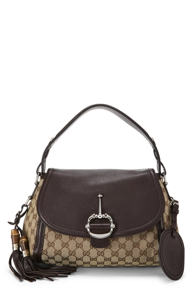 Gucci Brown Original GG Canvas Horsebit Shoulder Bag