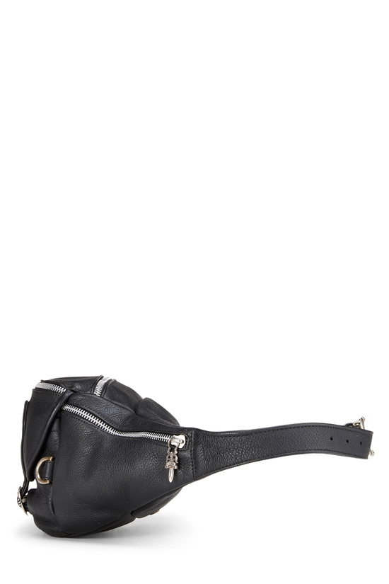 Black Leather Snat Pack Waist Bag, , large image number 2