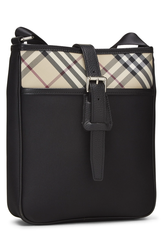 Black Nylon Buckle Messenger Bag, , large image number 1