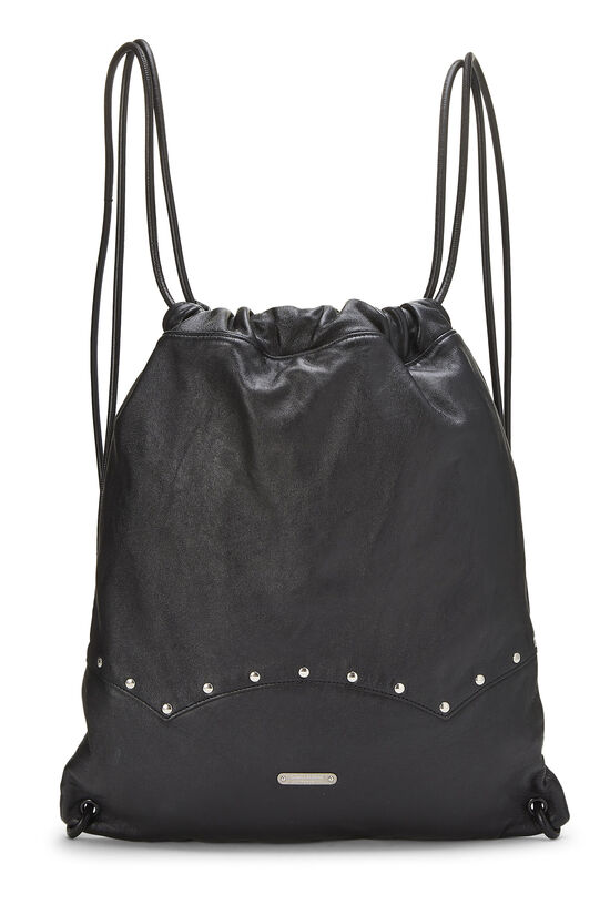 Black Leather Studded Teddy Backpack, , large image number 0