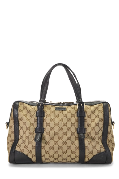 Gucci Black GG Canvas Boston Satchel Bag