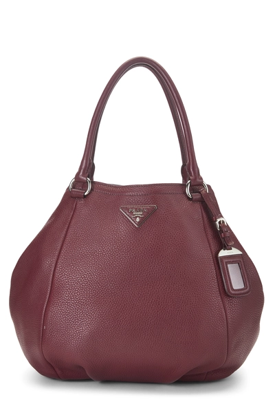 Prada Burgundy Vitello Daino Sacca 2 Manici
