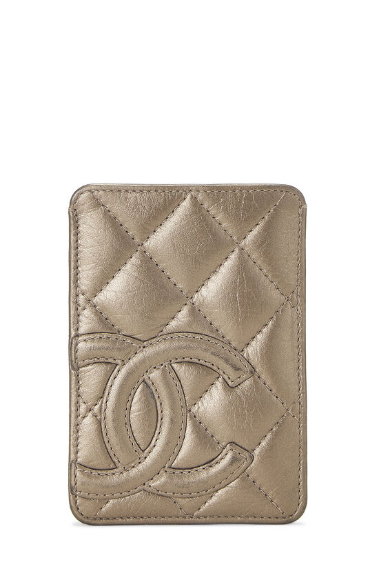 Bronze Quilted Calfskin Cambon Card Holder, , large image number 1