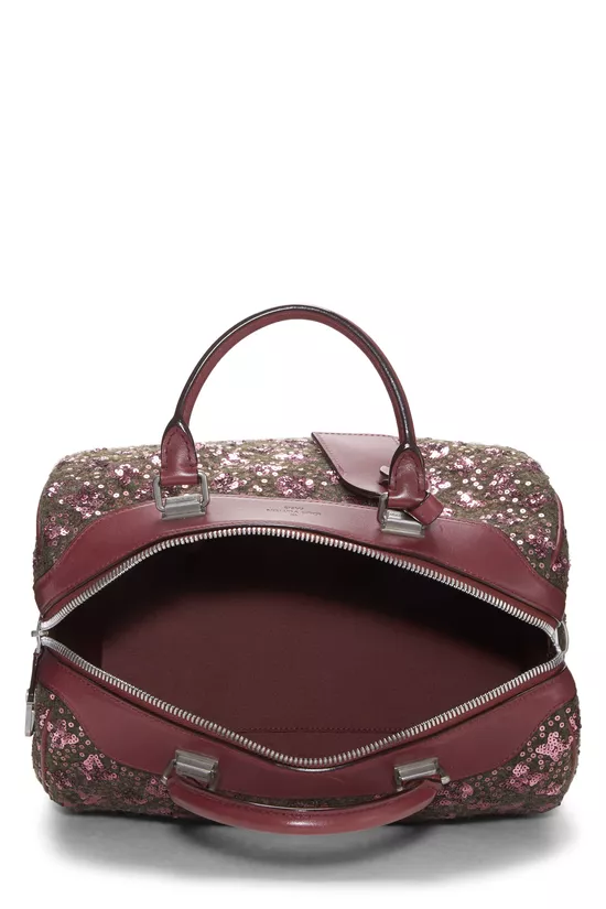 Burgundy Monogram Sequin Sunshine Express Speedy 30, , large image number 5