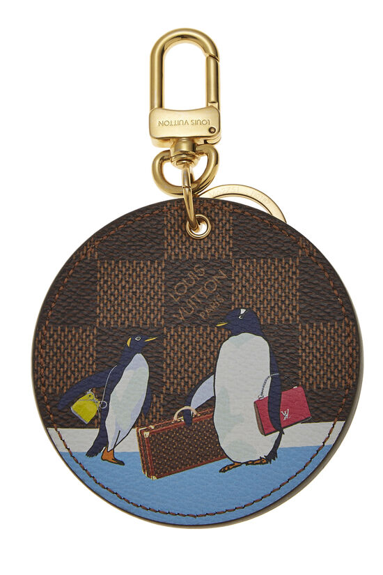 Brown Damier Ebene Illustre Penguin Bag Charm, , large image number 0