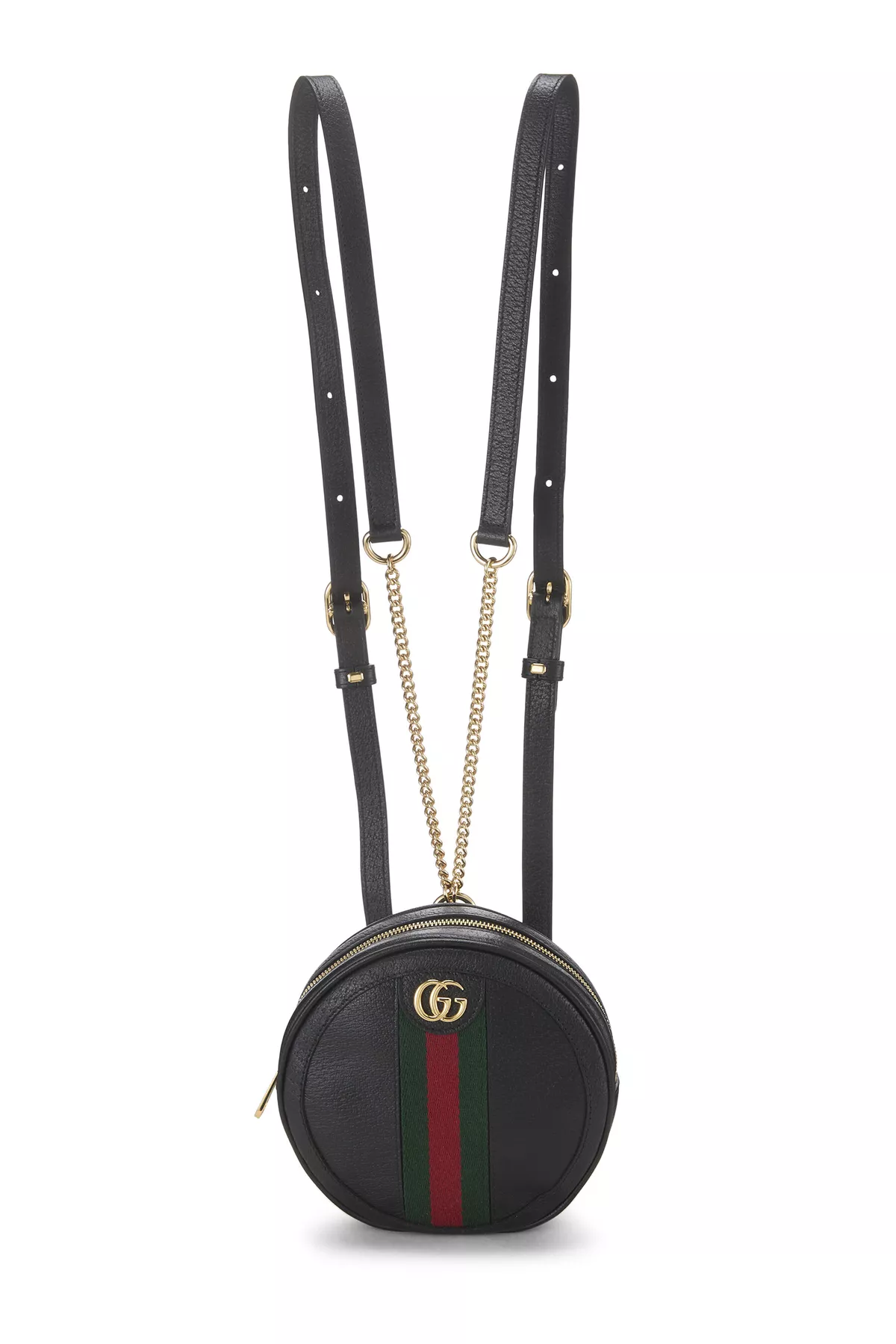 Black Leather Ophidia Backpack Mini