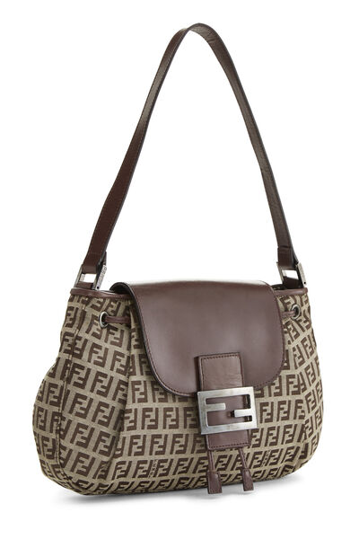 Brown Zucchino Canvas Shoulder Bag Small, , large