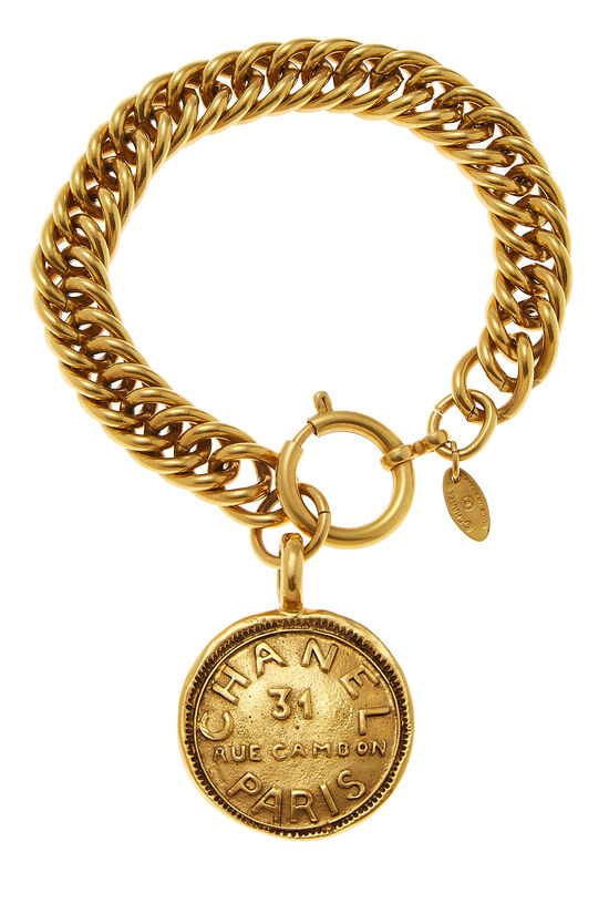 Gold Rue Cambon Coin Charm Bracelet, , large image number 0