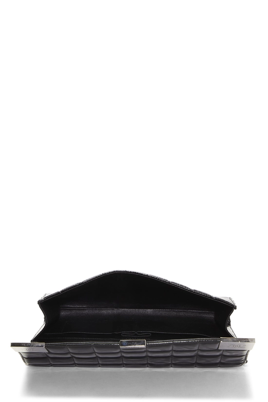 Black Patent Leather Chocolate Bar Clutch, , large image number 5