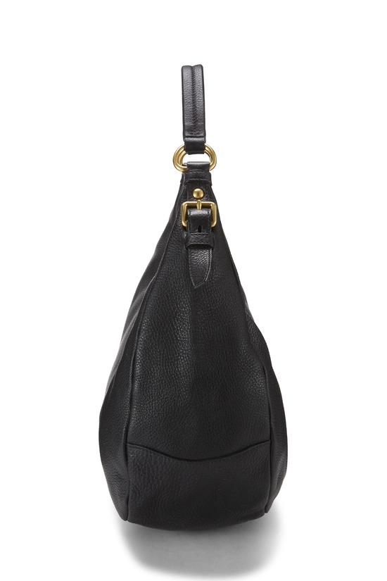 Black Vitello Daino Hobo Medium, , large image number 2