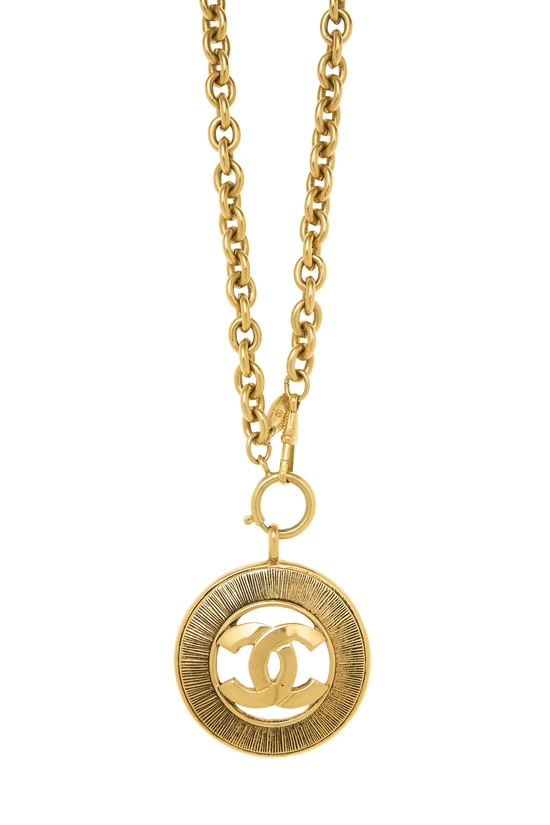 Gold 'CC' Sunburst Necklace Large, , large image number 1
