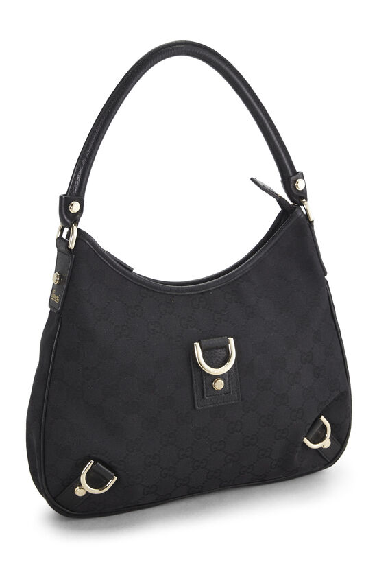 Black Original GG Canvas D-Ring Abbey Hobo Small, , large image number 1