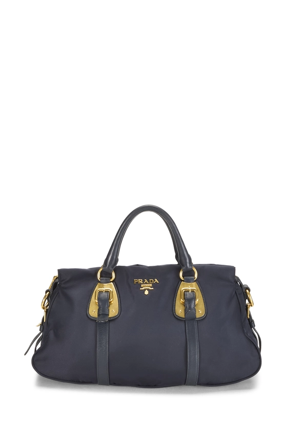 Navy Nylon Convertible Buckle Handbag, , large image number 0