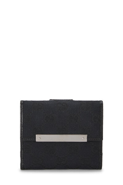 Black GG Canvas French Wallet