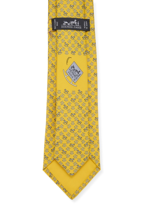 Pre-Owned Yellow Silk Tie QGM05C2NYB00D