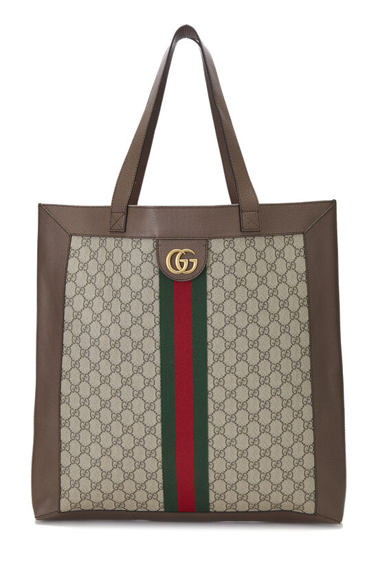 Brown GG Supreme Canvas Ophidia Tote Large, , large image number 0