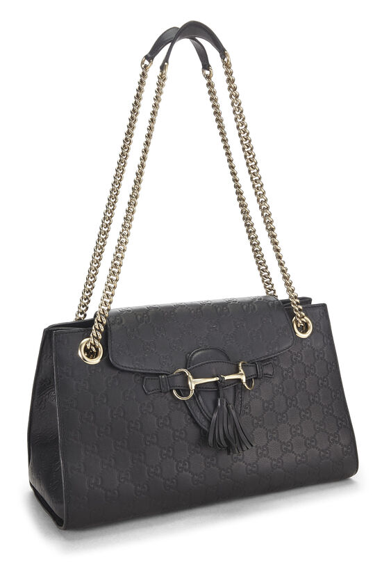 Black Guccissima Leather Emily Shoulder Bag Large, , large image number 1