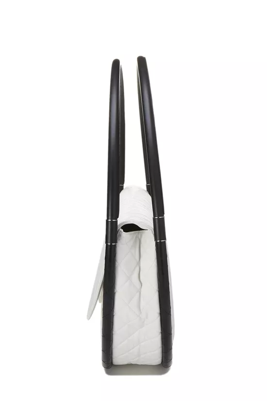 White Quilted Lambskin Hula Hoop Bag XL, , large image number 2