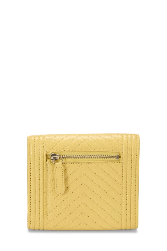 Yellow Chevron Caviar Boy Compact Wallet, , large image number 2
