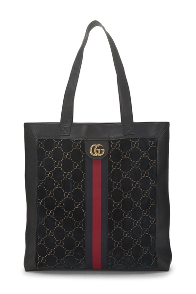 Black GG Velvet Ophidia Tote Large