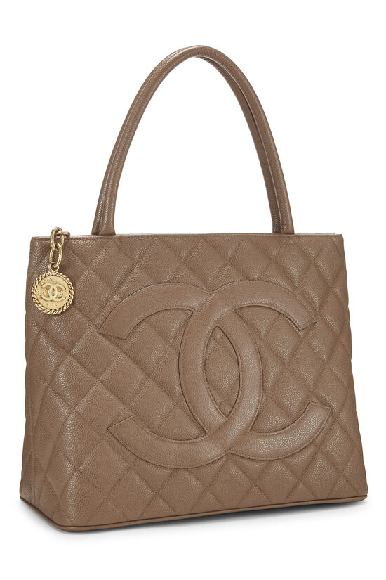 Chanel Brown Quilted Caviar Medallion Tote Q6B02H0F0B014 | WGACA