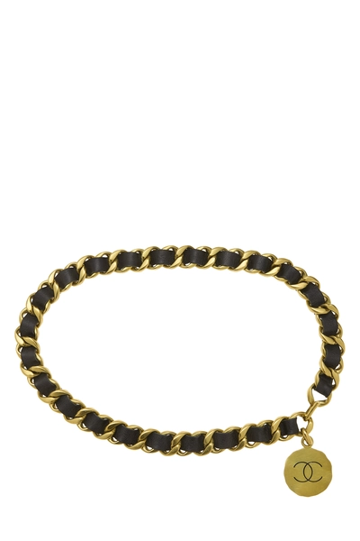 Black & Gold 'CC' Chain Belt