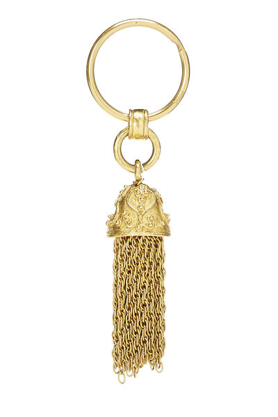 Gold Filigree Tassel Keychain, , large