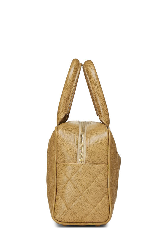 Beige Quilted Caviar Bowler Mini, , large image number 2
