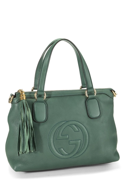 Green Leather Soho Top Handle Bag, , large