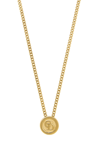 Gold 'CD' Necklace Small, , large