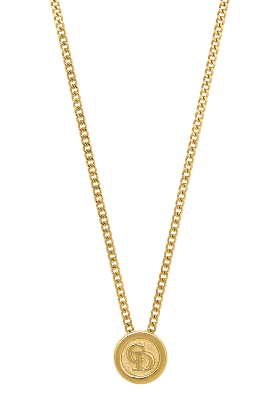 Gold 'CD' Necklace Small, , large image number 1