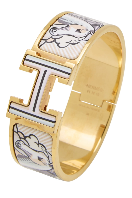 Multicolor Enamel Rose Gold Clic-Clac 'H' Wide PM, , large image number 0