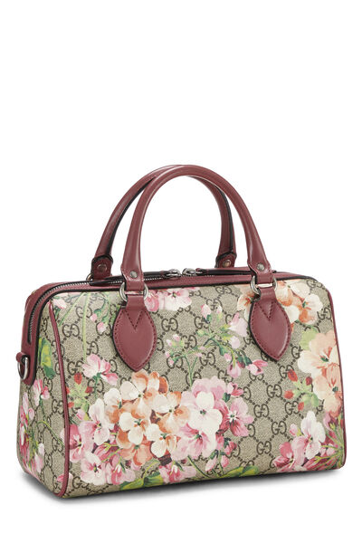 Pink GG Supreme Canvas Blooms Boston Handbag Small, , large