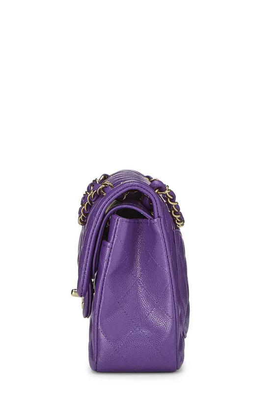 Purple Quilted Caviar Classic Double Flap Small, , large image number 2
