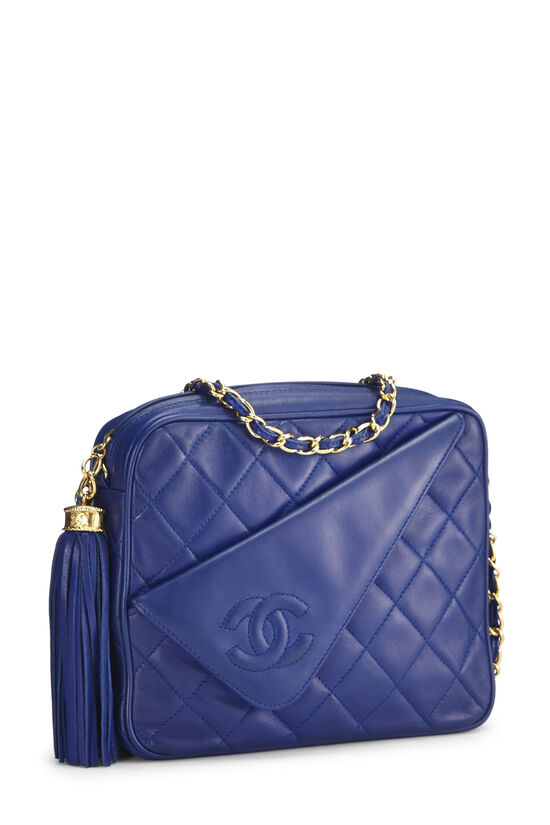 Chanel Dark Blue Rainbow Quilted Lambskin Medium Classic Double Flap Bag, myGemma