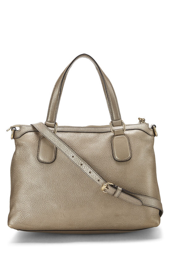 Gold Grained Leather Soho Top Handle Tote, , large image number 3