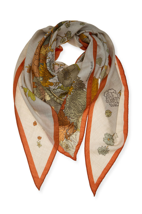 Orange & Multicolor 'Flamingo Party' Triangle Scarf 140, , large image number 1