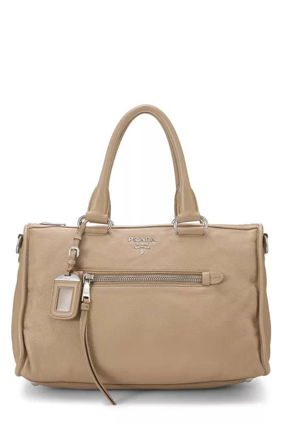 Beige Vitello Daino Convertible Zip Handbag Medium, , large image number 0