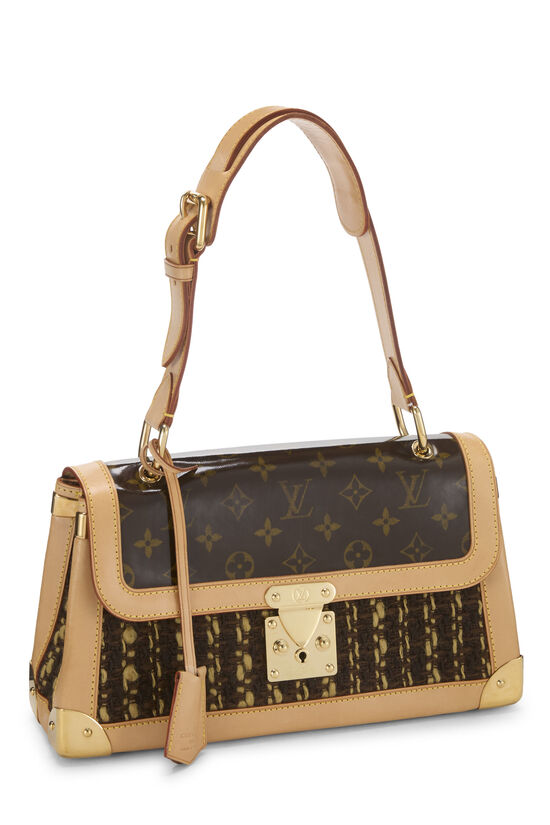 Brown Patent Monogram Tweedy Shoulder Bag, , large image number 1