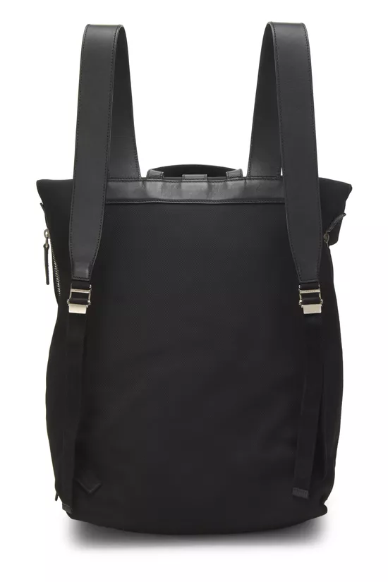 Black Techno Canvas Web Backpack, , large image number 3