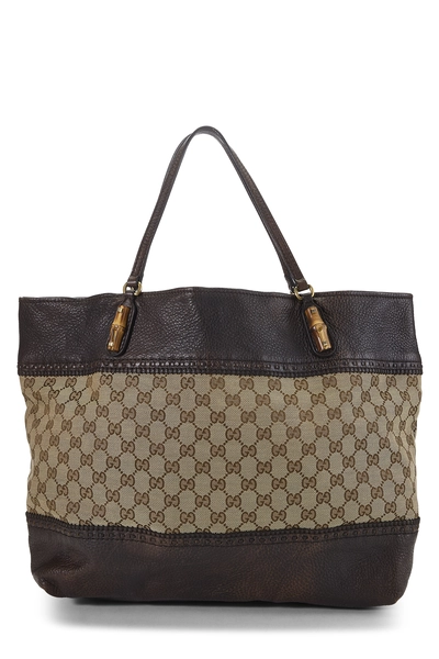 Brown Original GG Canvas Laid Back Crafty Tote Large