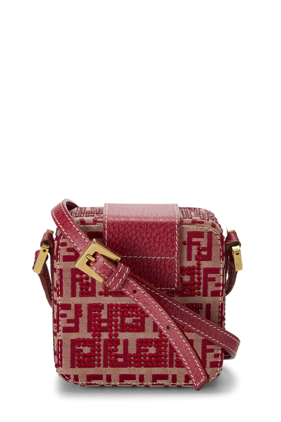 Red Crystal Embellished Cube Crossbody, , large image number 3