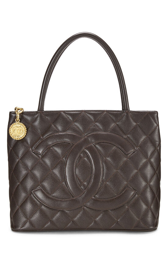 Brown Quilted Caviar Medallion Tote, , large image number 0