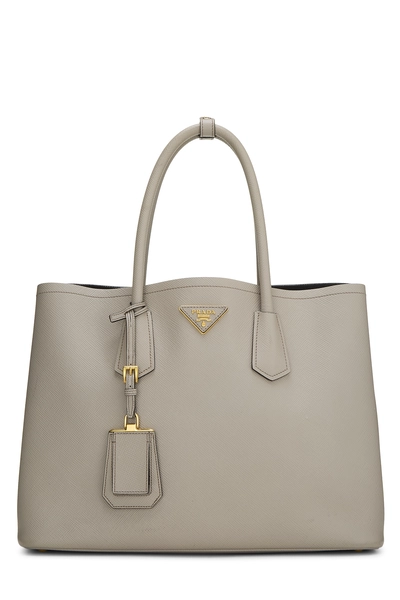 Beige Saffiano Double Bag Medium