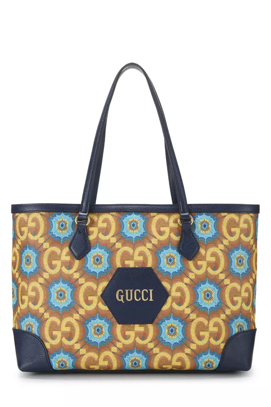 Navy GG Supreme Canvas Kaleidoscope 100th Anniversary Tote Bag, , large image number 0