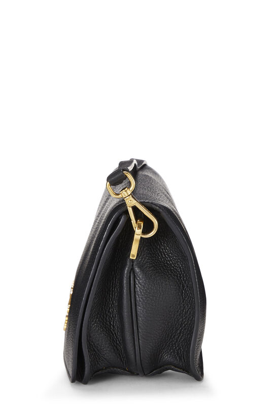 Black Vitello Daino Dual Strap Crossbody Bag, , large image number 3