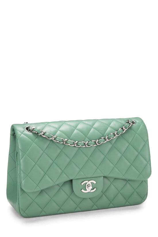 Green Quilted Lambskin New Classic Double Flap Jumbo, , large image number 1