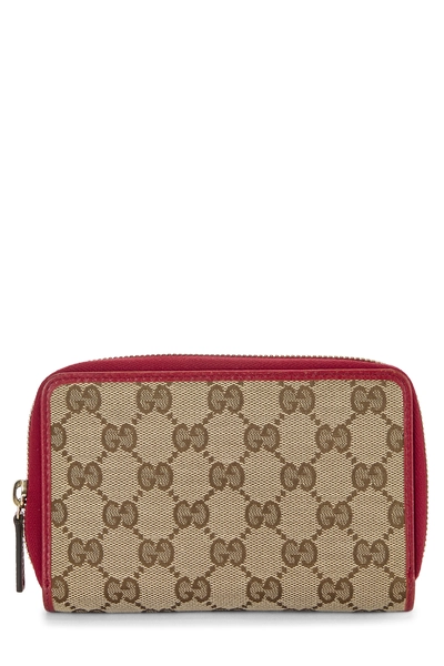Red Original GG Canvas Zip Around Wallet Small